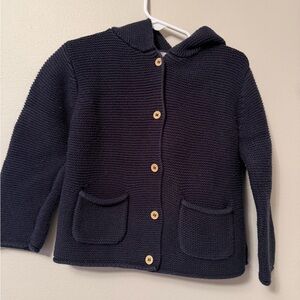 Sweethoney Dark Navy Blue Knit Cardigan with Hood